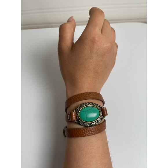 Women's Wrap Around Bracelet Reversible Charm Metal Turquoise Whimsy Boho Fairy - Picture 2 of 9